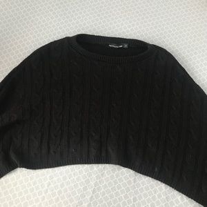 Cropped sweater with balloon arms